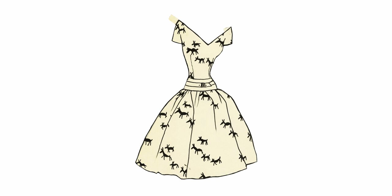 Yves Saint Laurent, Robe de jour Coralie pour Paper doll, 1953-1955. © © Paris, Fondation Pierre Bergé – Yves Saint Laurent