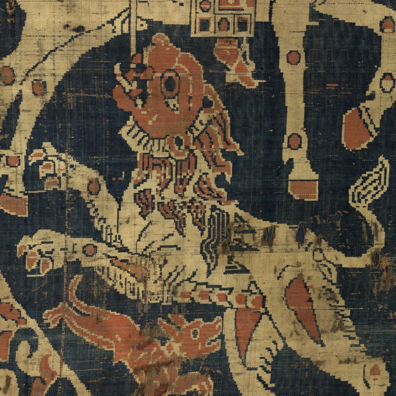 Détail - Suaire de St Austremoine, dit aussi « suaire de Mozac », Constantinople, 1ère moitié du 9e siècle. © © Lyon, musée des Tissus – Pierre Verrier