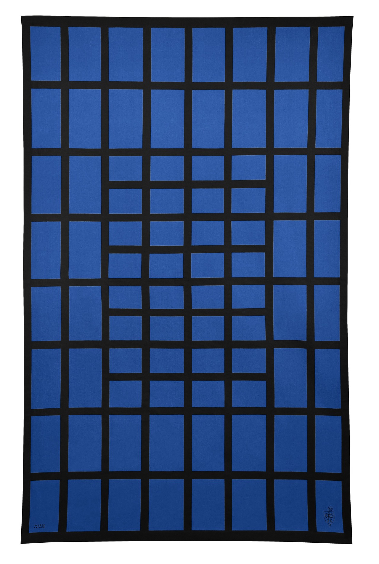 Alfred Latour (dessinateur), Manufacture d’impression sur étoffes Beauvillé (exécutant), Sans Titre Bleu, 2020, MT 2022.8.7 © ©Abbaye de Fontenay