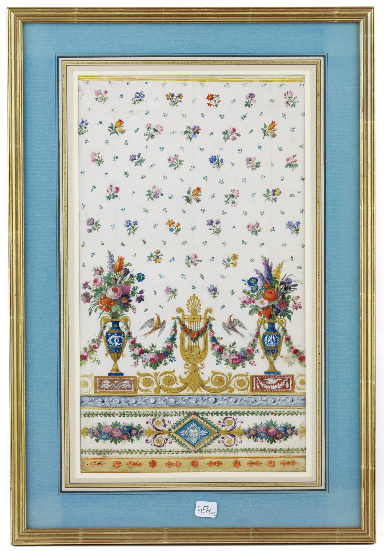Jean-François Bony, Projet de tenture pour le meuble d'un salon du Petit Appartement de l'impératrice Marie-Louise à Versailles, Lyon, 1811. MAD 2012.2.2. Acquis en vente publique d’Étienne De Baecque, 2012. © © Lyon, musée des Tissus et des Arts décoratifs — Sylvain Pretto