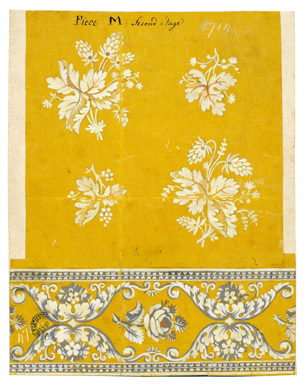 Jean-François Bony, Maison Dutillieu et Theoleyre, Projet de bordure pour les chambres de ministres ou de grands officiers au Palais de Versailles, Lyon, 1811. MT 40596. Mode d'acquisition inconnu, 1983.  © © Lyon, musée des Tissus et des Arts décoratifs — Sylvain Pretto