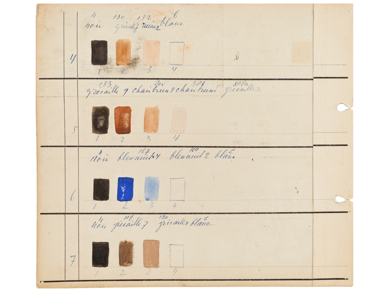 Sonia Delaunay, Carte de coloris pour tissu simultané n°34, Paris, 1924 MT 36974.14. Don de Sonia Delaunay, 1974. © © Lyon, musée des Tissus et des Arts décoratifs — Sylvain Pretto