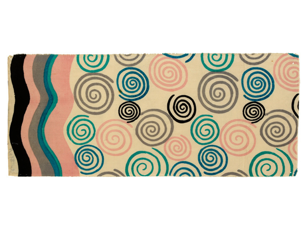 Sonia Delaunay, Tissu simultané n. 269, Paris, 1928 MT 36925.6. Don de Sonia Delaunay, 1965. © © Lyon, musée des Tissus et des Arts décoratifs — Sylvain Pretto