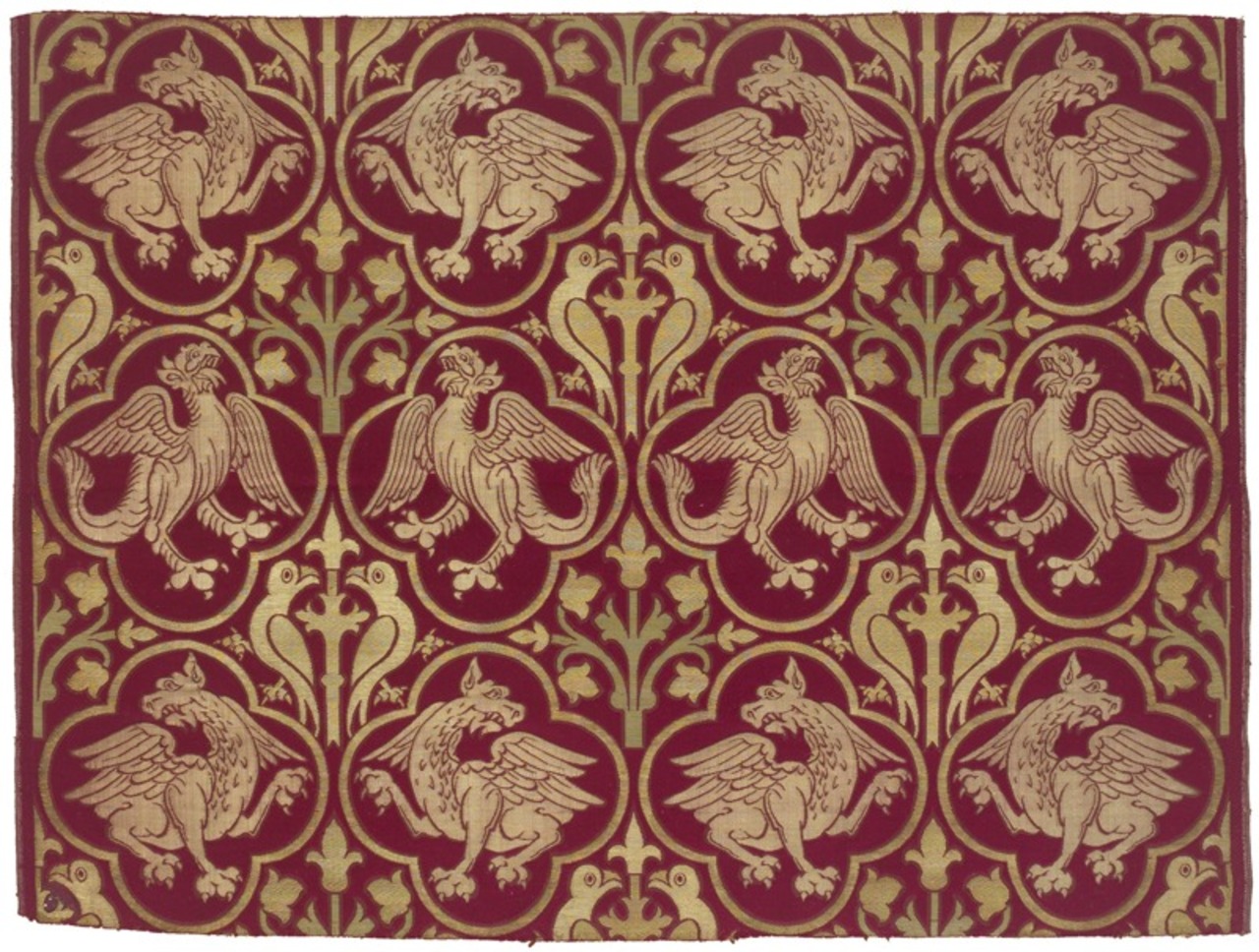 Maison Tassinari, Chatel et Viennois (fabricant), Étoffe pour ornement liturgique, Lyon, 1869 MT 21358. Don de la Maison Tassinari, Chatel et Viennois, 1869 © © Lyon, musée des Tissus et des Arts décoratifs — Sylvain Pretto