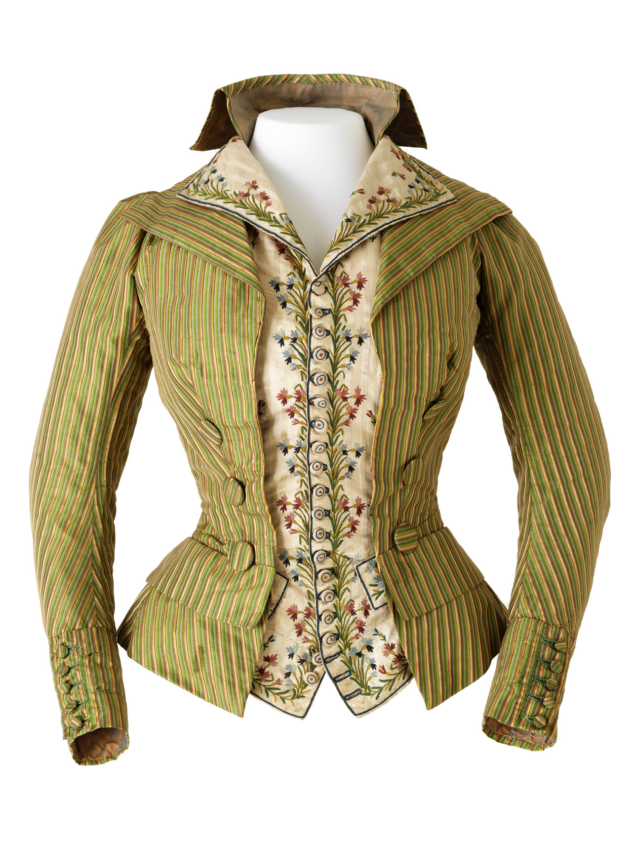 Caraco et gilet, vers 1790. MT 31007. Don de Mme Paul Crozet Fourneyron, 1955  © © Lyon, musée des Tissus et des Arts décoratifs — Pierre Verrier